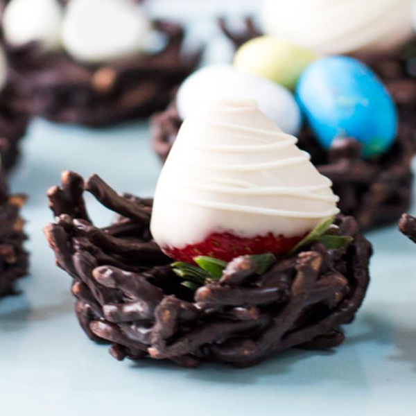 Chocolate Easter Egg Nests